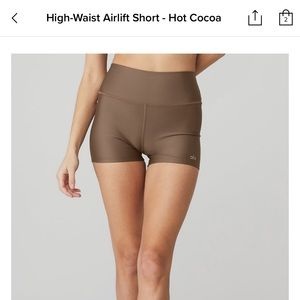 Alo yoga airlift high waist shorts in hot cocoa size S
